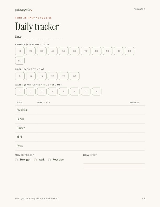 Daily tracker page